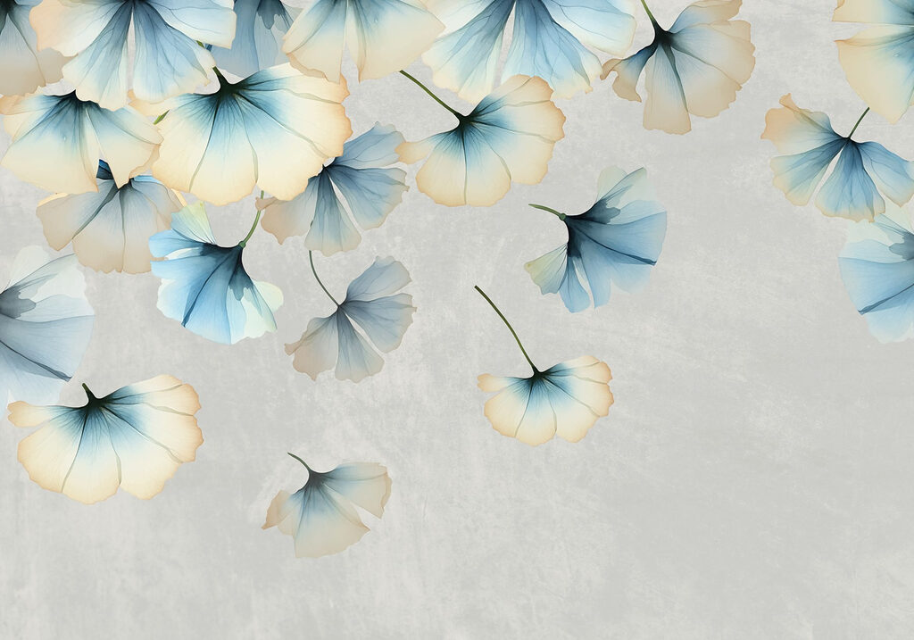 Foglie di ginkgo blu — design completo