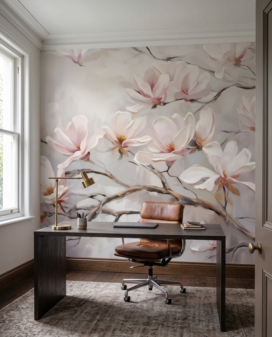 Magnolia sulla parete in un ambiente