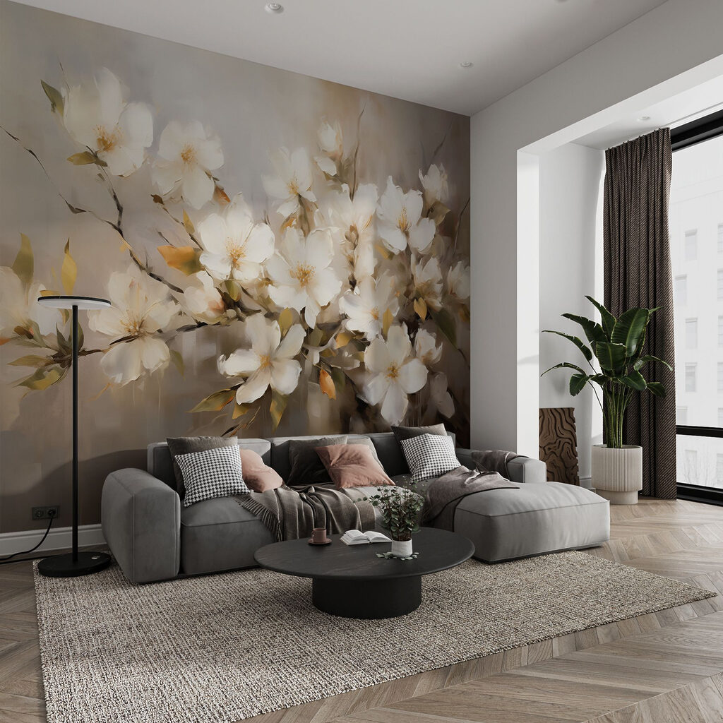 Fiori bianchi a olio — ambiente 2