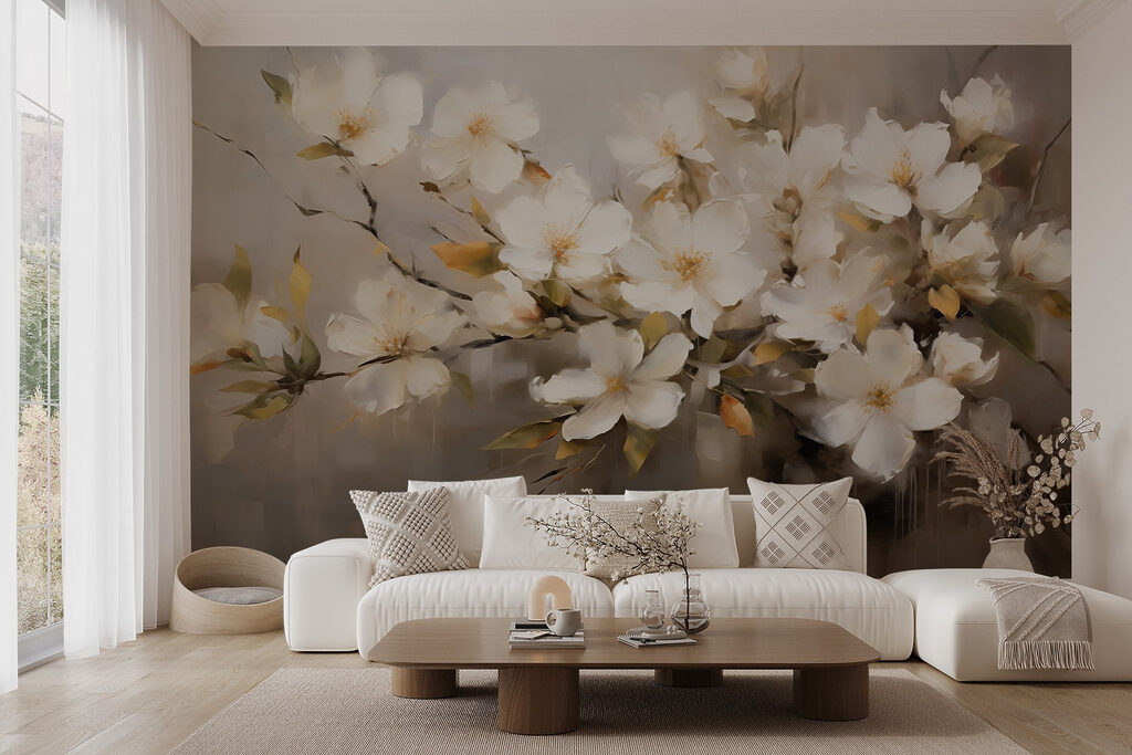 Fiori bianchi a olio — ambiente 3