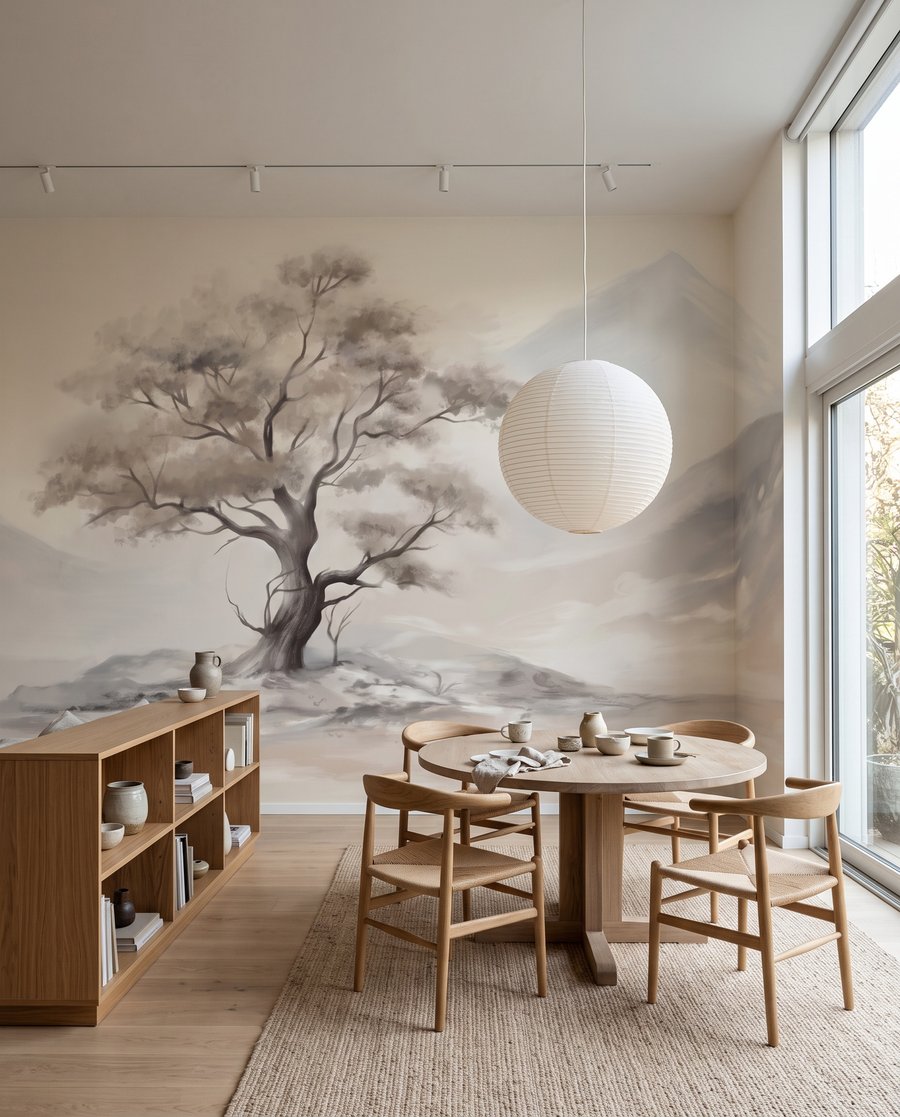 Albero su terreno chiaro — ambiente 3