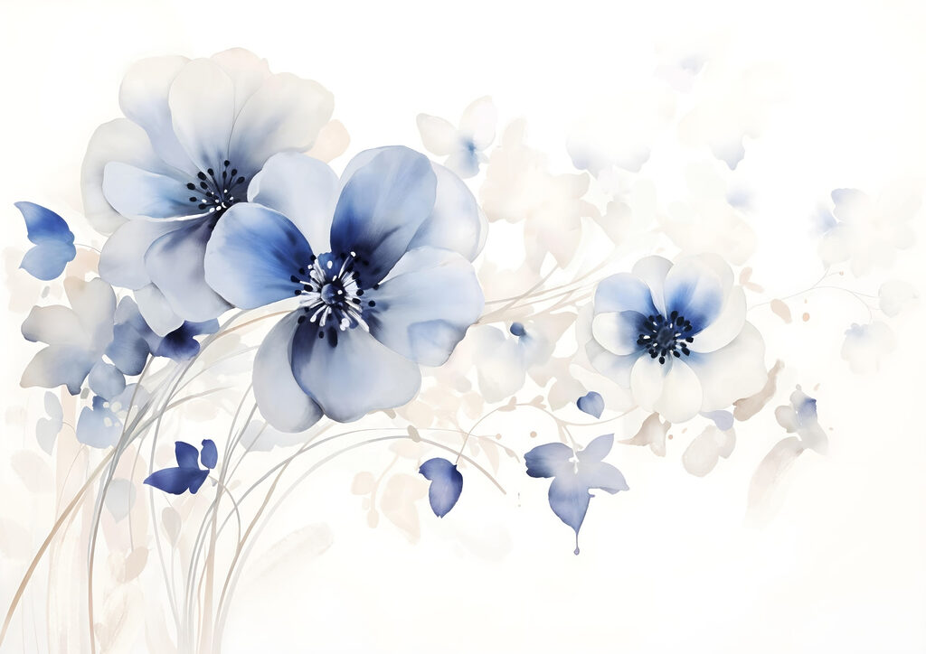 Petali pallidi sparsi — design completo