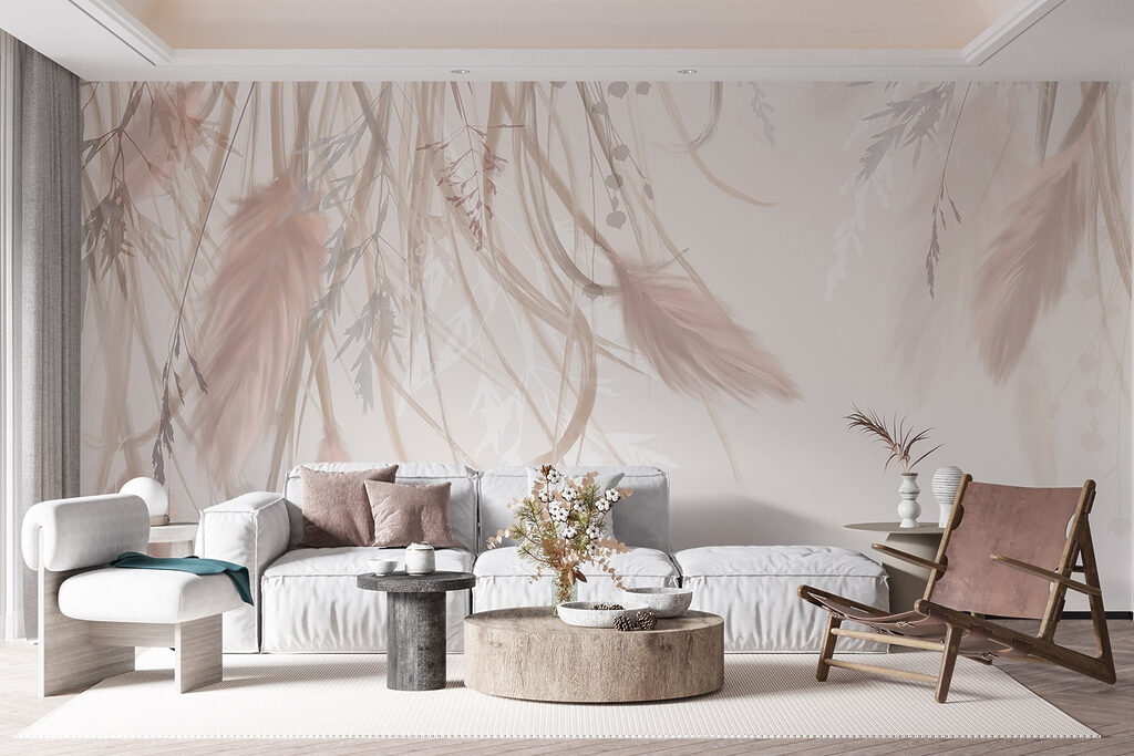 Piume rosa su rametti — ambiente 3