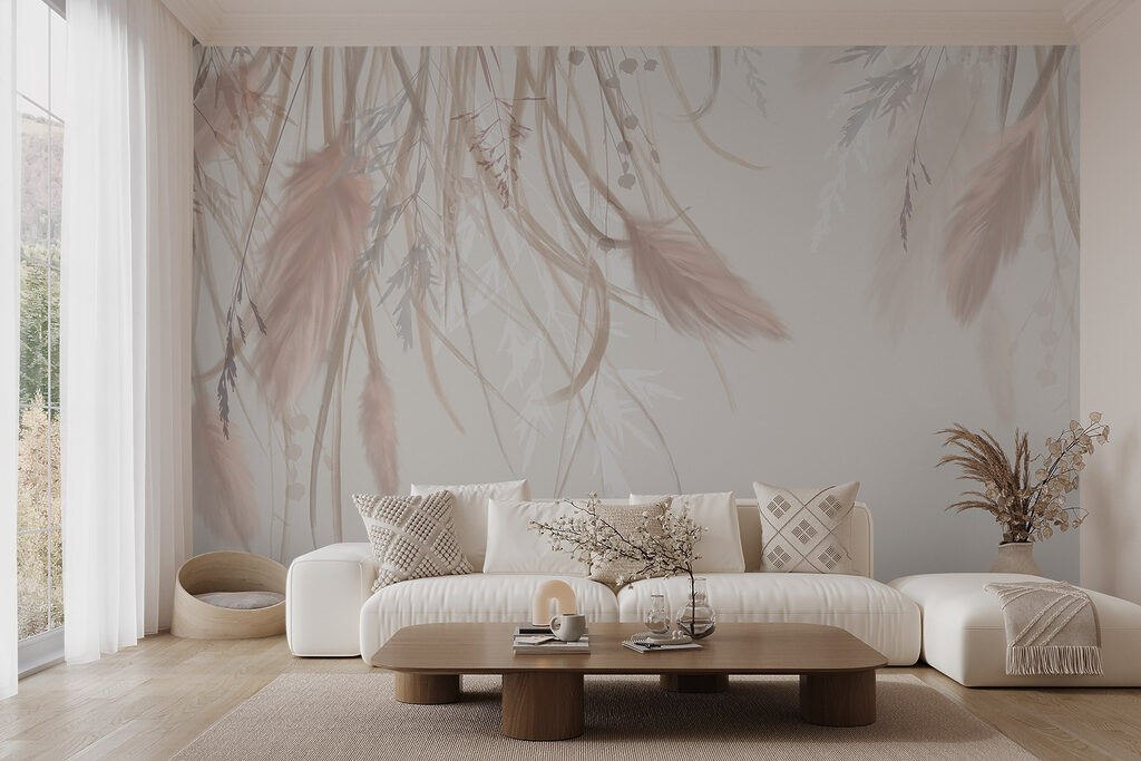 Piume rosa su rametti — ambiente 5