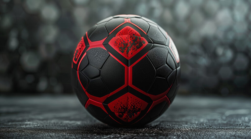 Pallone nero e rosso — design completo
