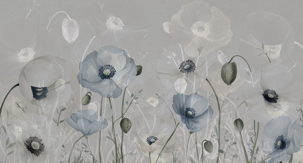 Fiori bianchi e nebbia — design completo