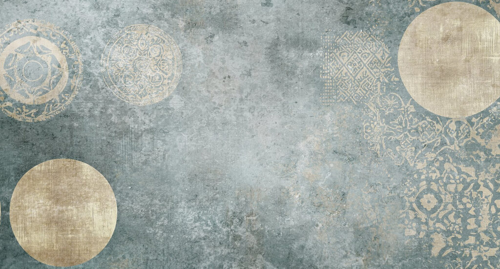 Cerchi dorati su blu — design completo