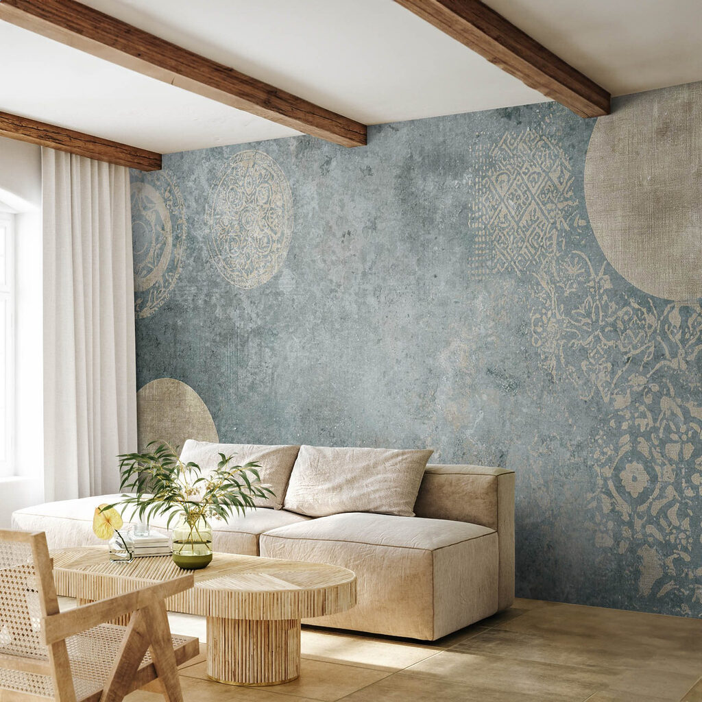Cerchi dorati su blu — ambiente 3