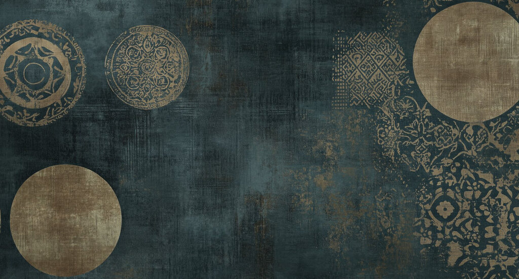 Cerchi dorati su petrolio — design completo