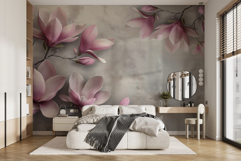 Magnolia rosa in un ambiente