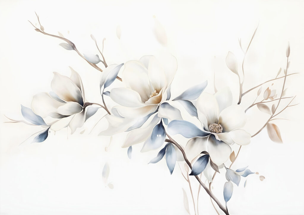 Rametto con fiori bianchi — design completo