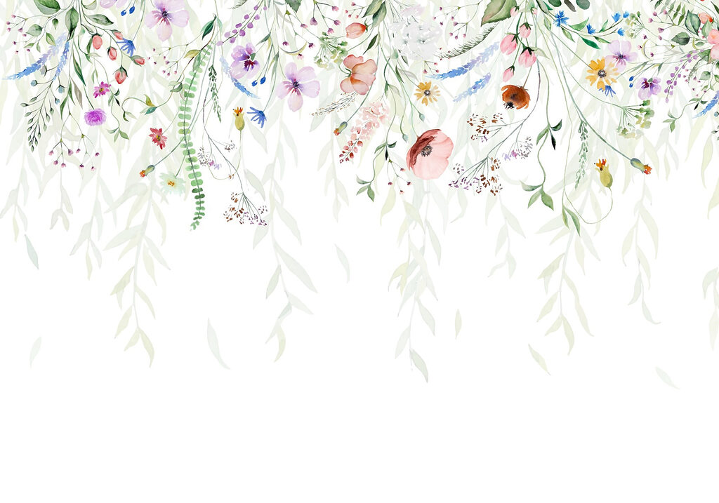 Fiori colorati in alto — design completo