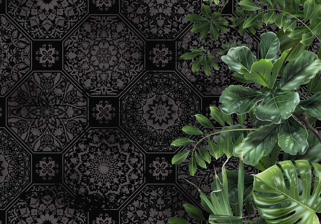 Verde e motivi scuri — design completo