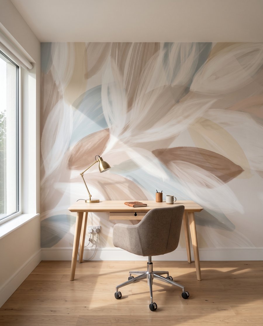 Foglie chiare a pennellate — ambiente 3