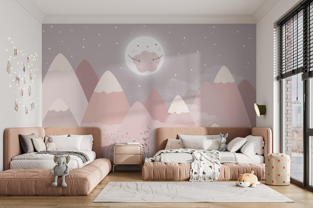 Luna sopra cime rosa — ambiente 1