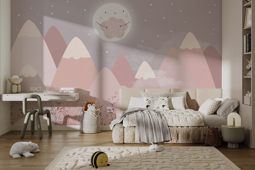 Luna sopra cime rosa — ambiente 2