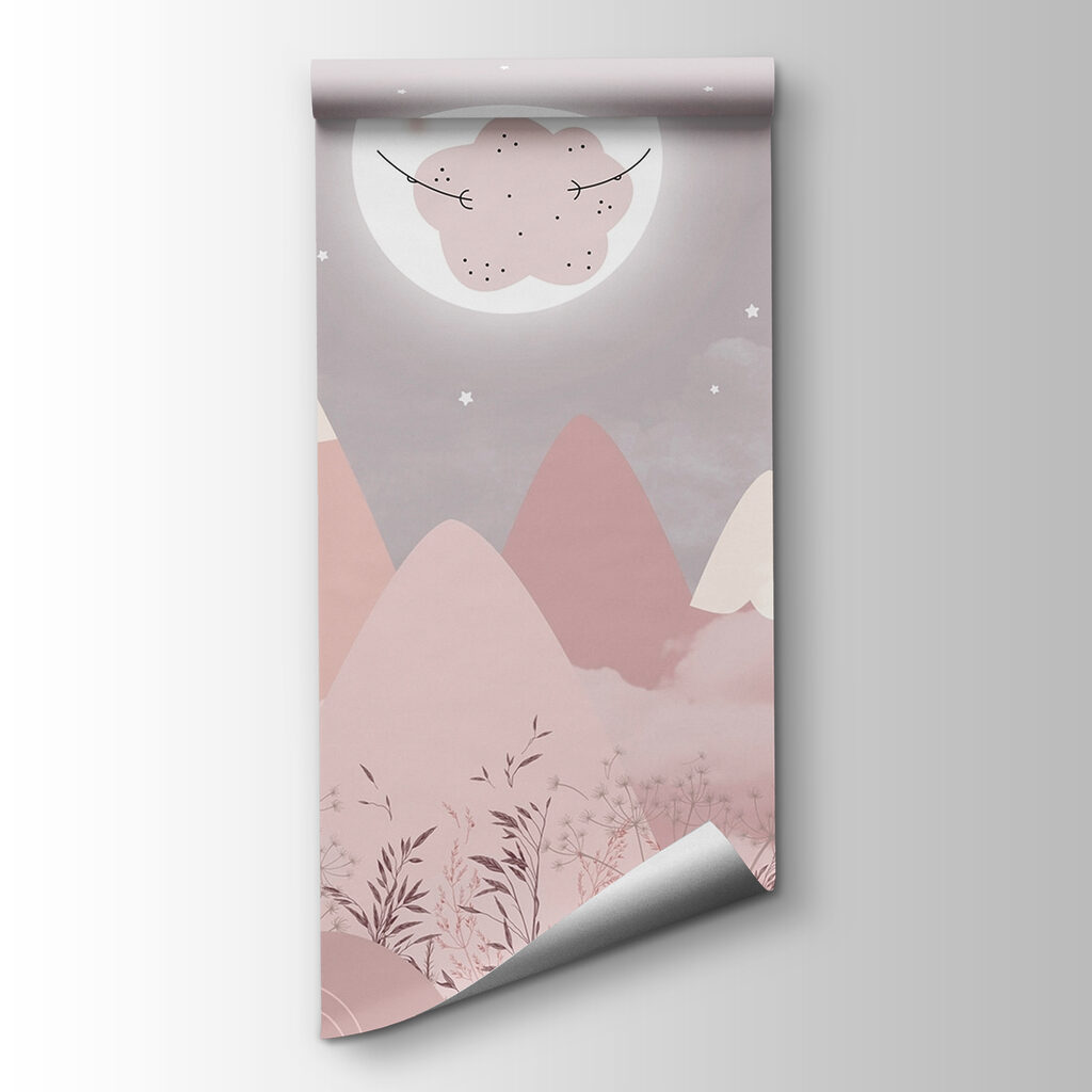 Luna sopra cime rosa — vista del prodotto