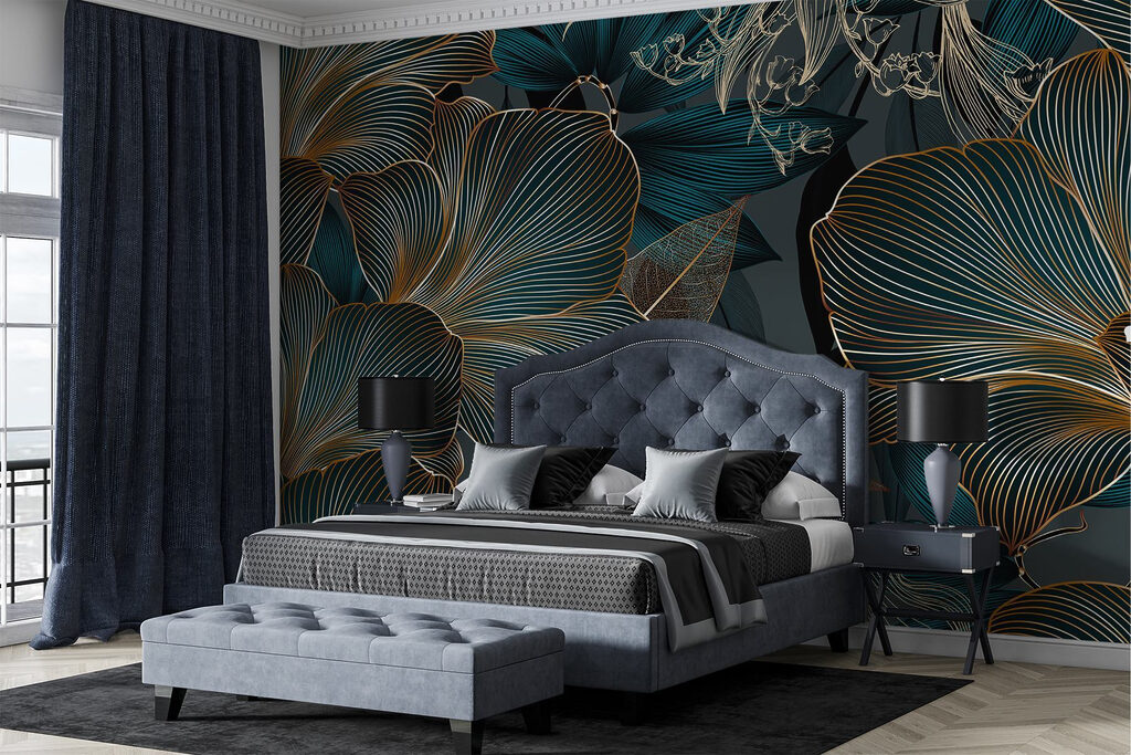 Fiori petrolio dorati — ambiente 1