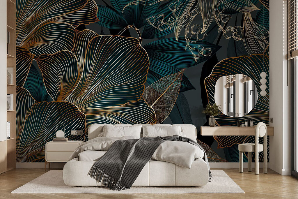 Fiori petrolio dorati — ambiente 3