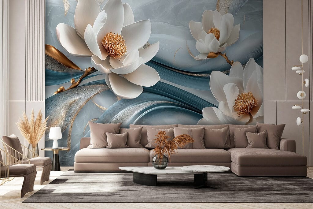 Fiori bianchi su blu — ambiente 4
