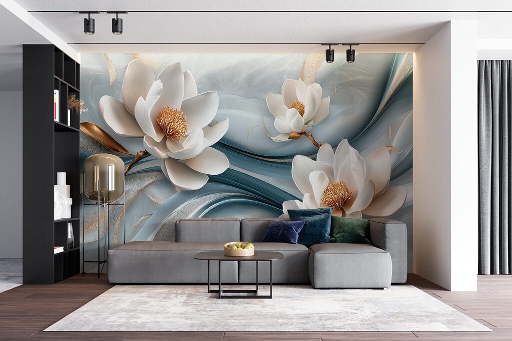 Fiori bianchi su blu — ambiente 5