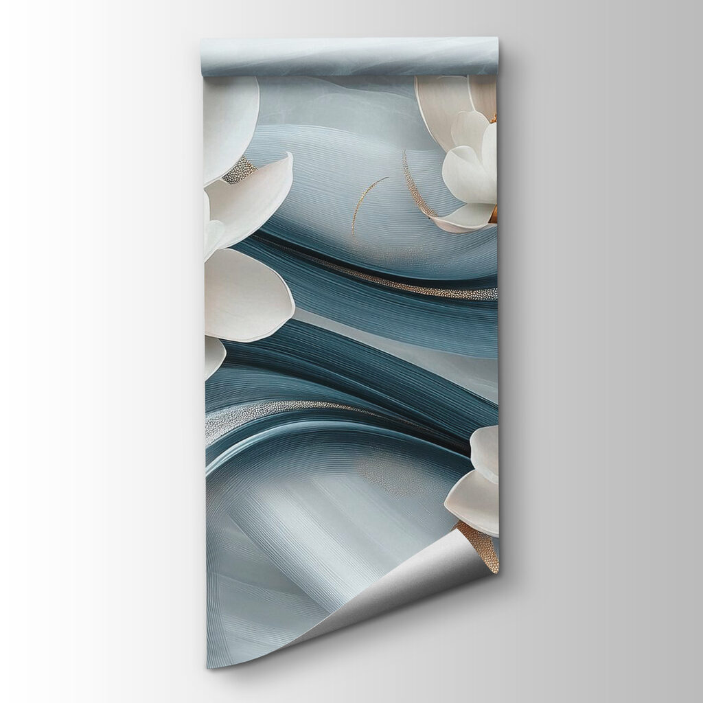 Fiori bianchi su blu — vista del prodotto