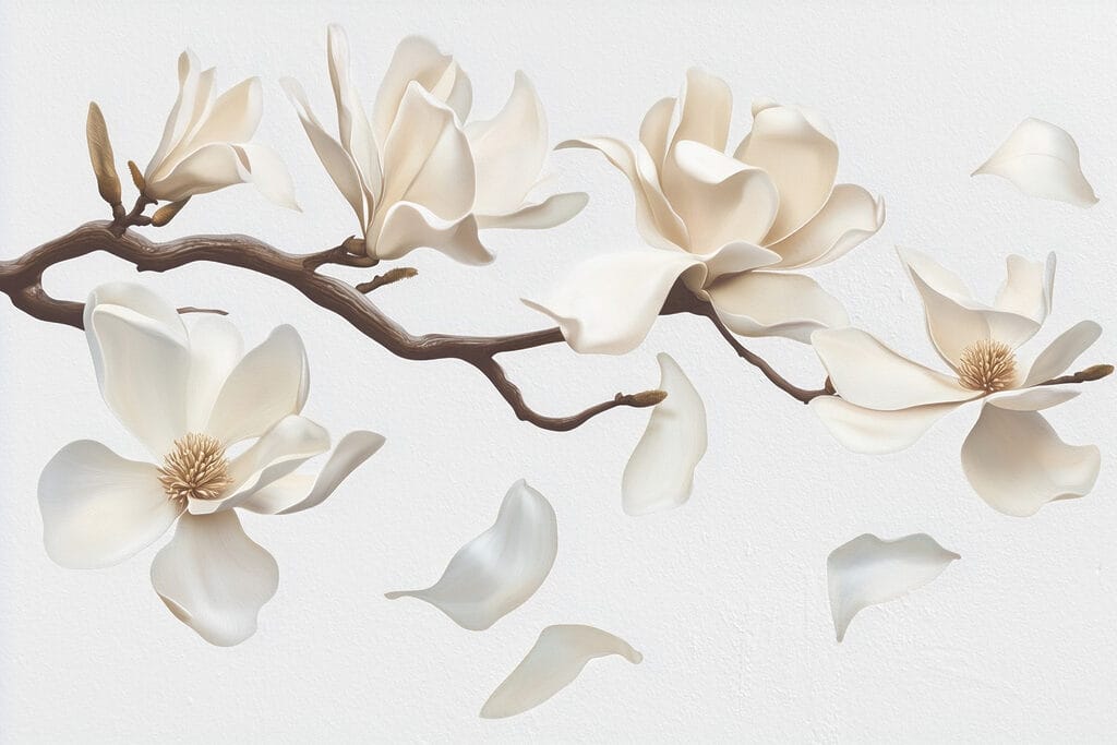 Fiori bianchi sul ramo — design completo