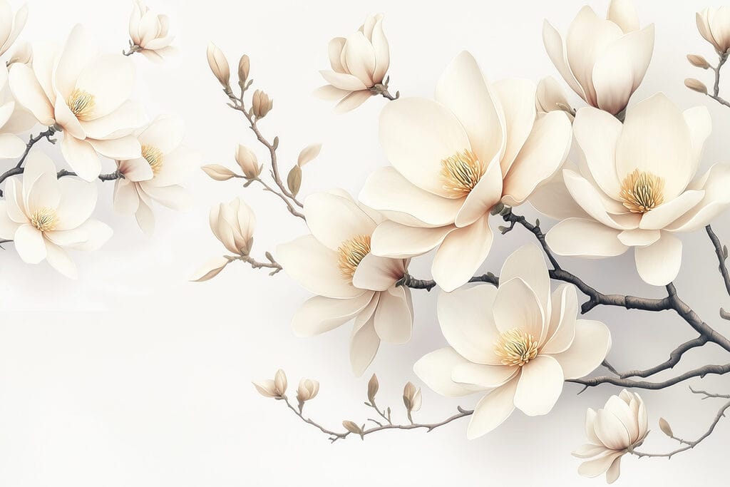 Magnolie in fiore — design completo