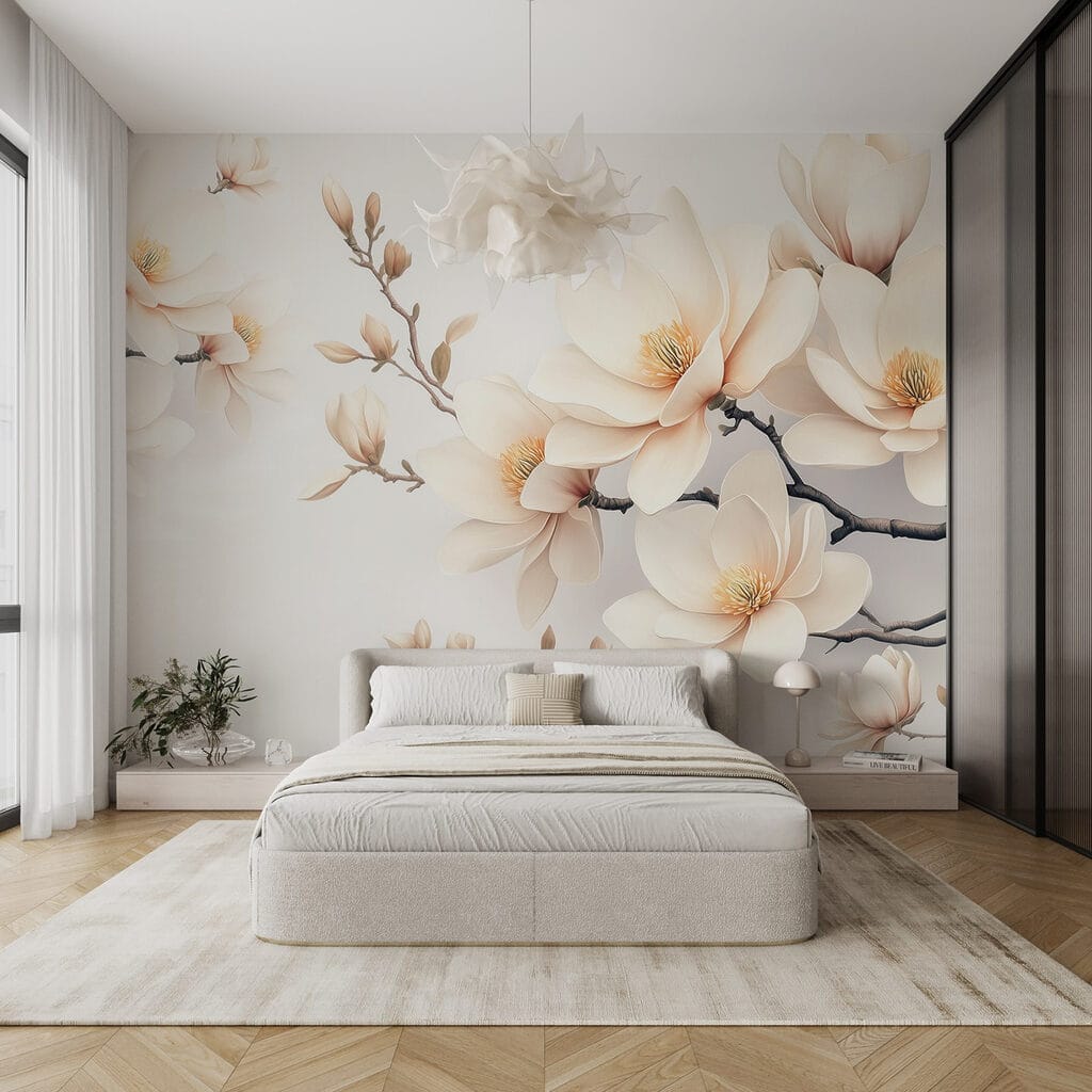Magnolie in fiore in un ambiente