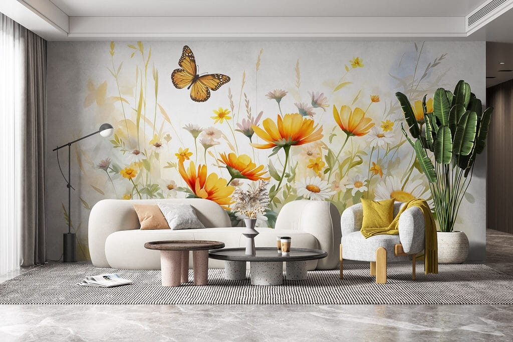 Farfalla sui fiori gialli — ambiente 6