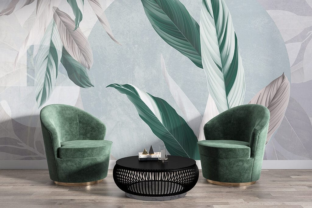 Foglie fra cerchi luminosi — ambiente 5