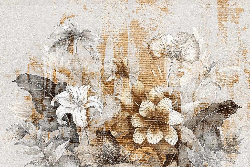 Fiori su fondo stratificato — design completo