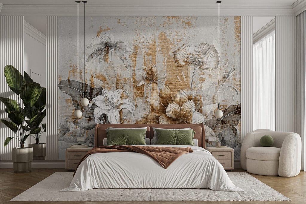 Fiori su fondo stratificato — ambiente 1
