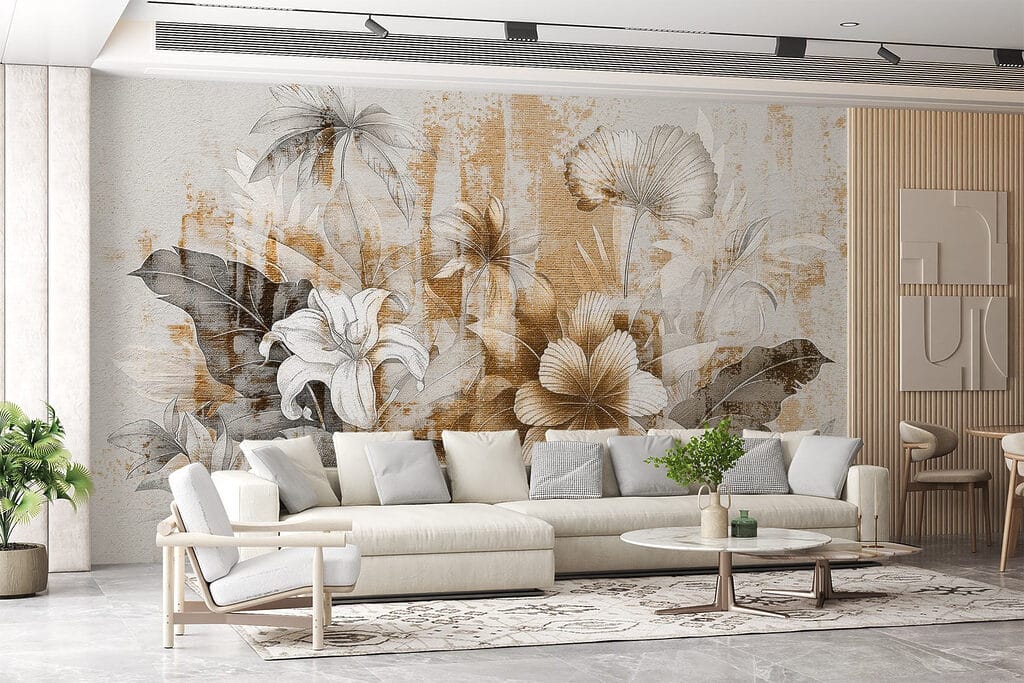Fiori su fondo stratificato — ambiente 4