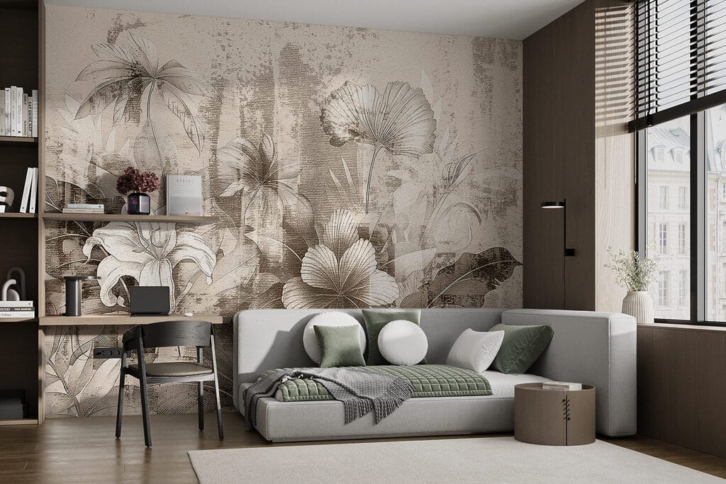 Fiori su fondo stratificato — ambiente 3