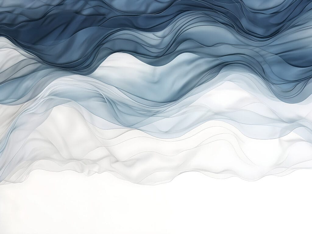 Veli blu su bianco — design completo