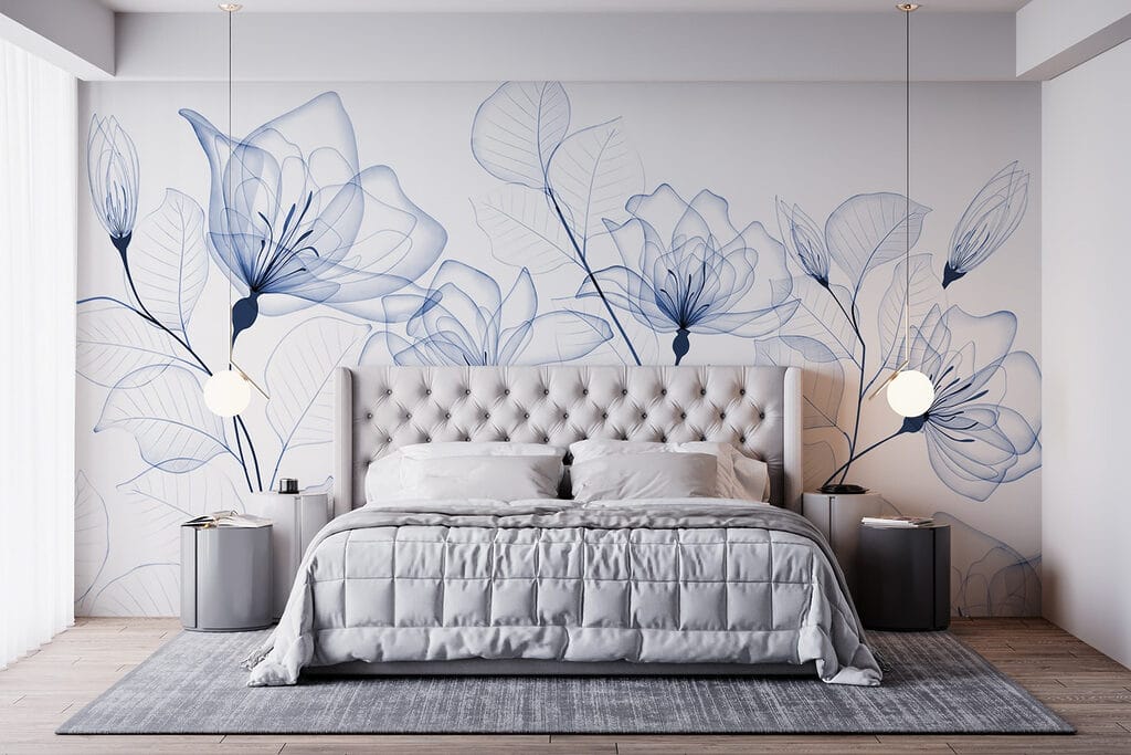 Fiori blu a inchiostro — ambiente 3