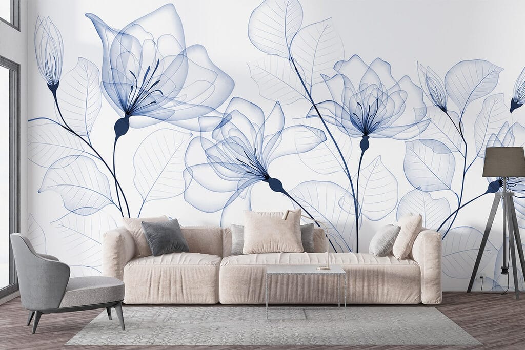 Fiori blu a inchiostro — ambiente 5