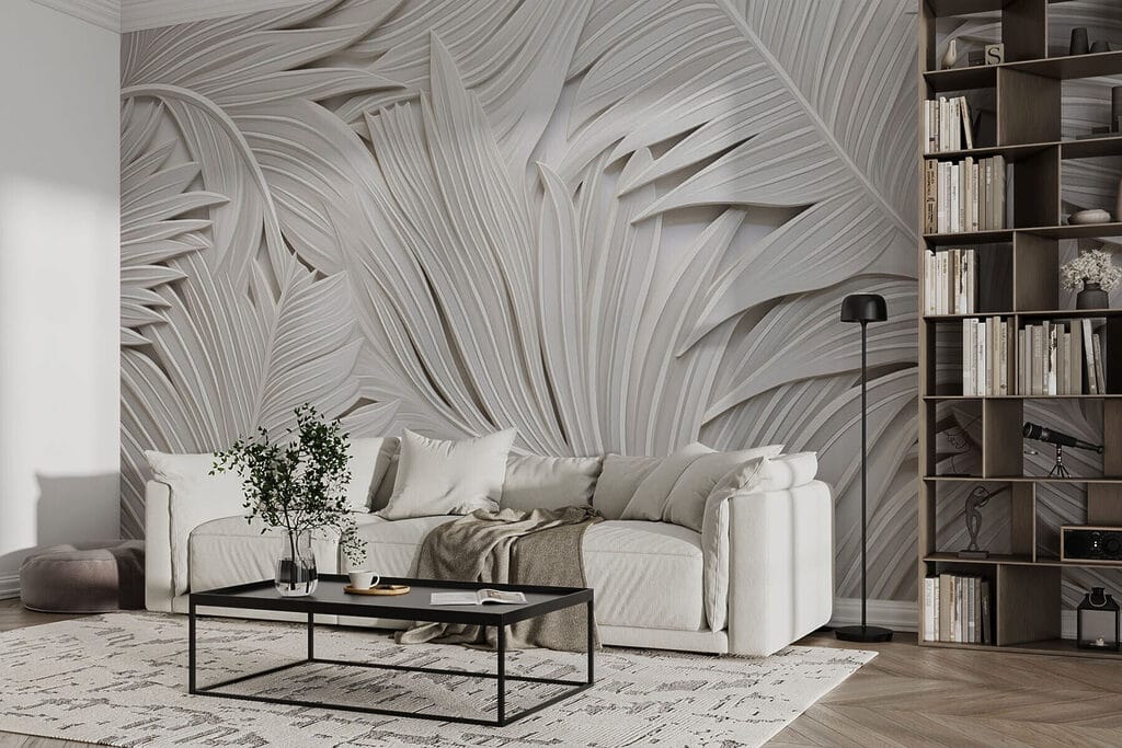 Palme bianche in rilievo — ambiente 1