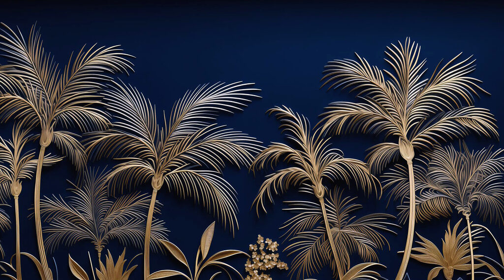 Palme dorate nella notte — design completo