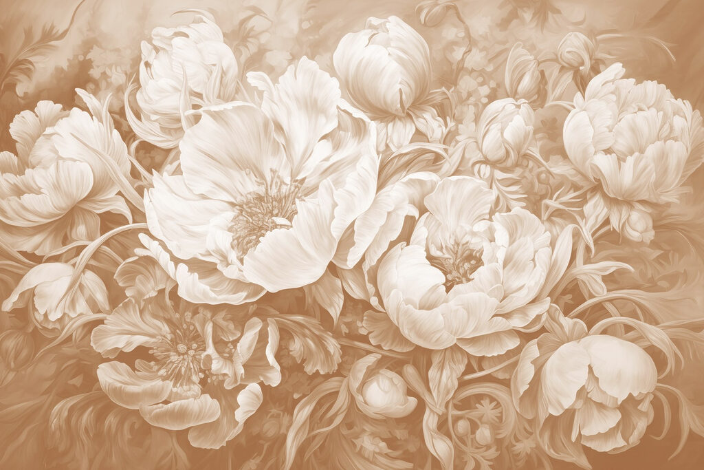 Peonie piene — design completo