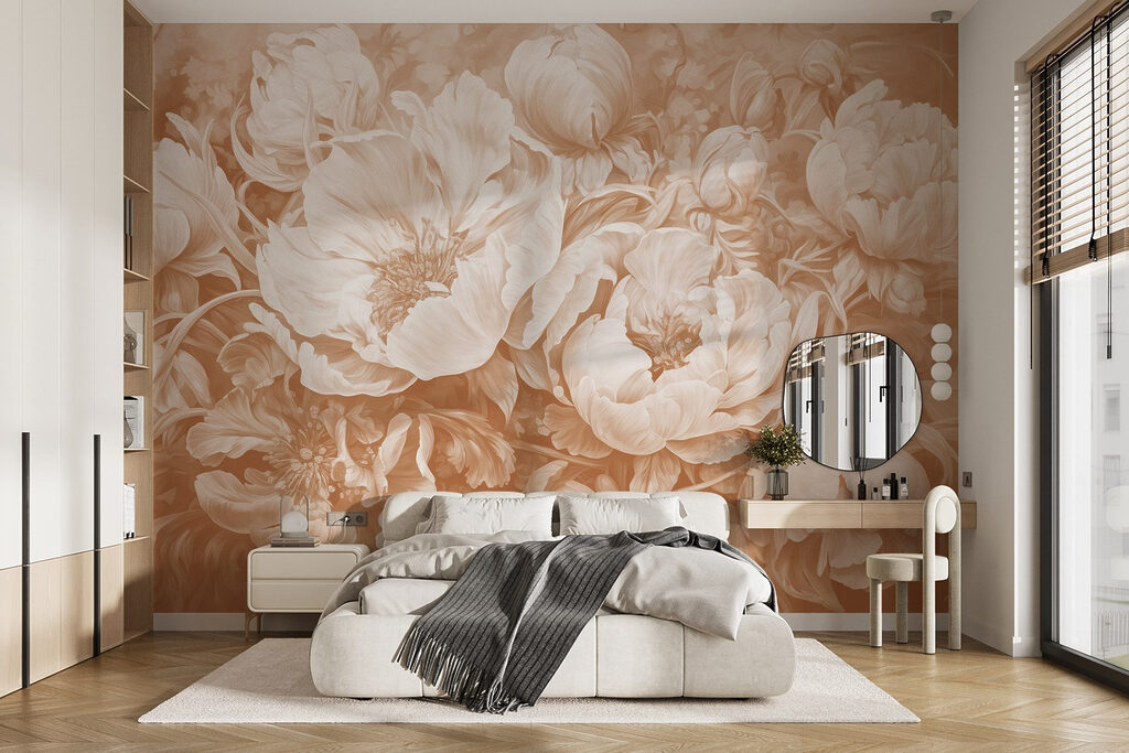 Peonie piene in un ambiente