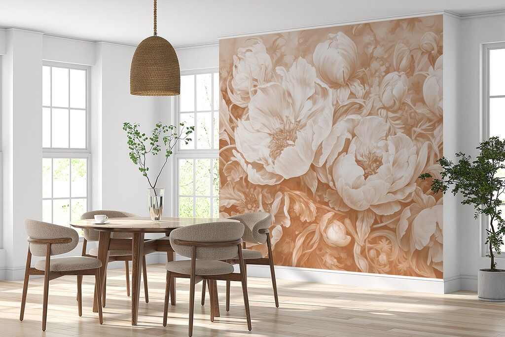 Peonie piene in un ambiente