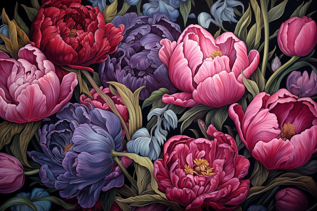 Fiori fitti e intensi — design completo