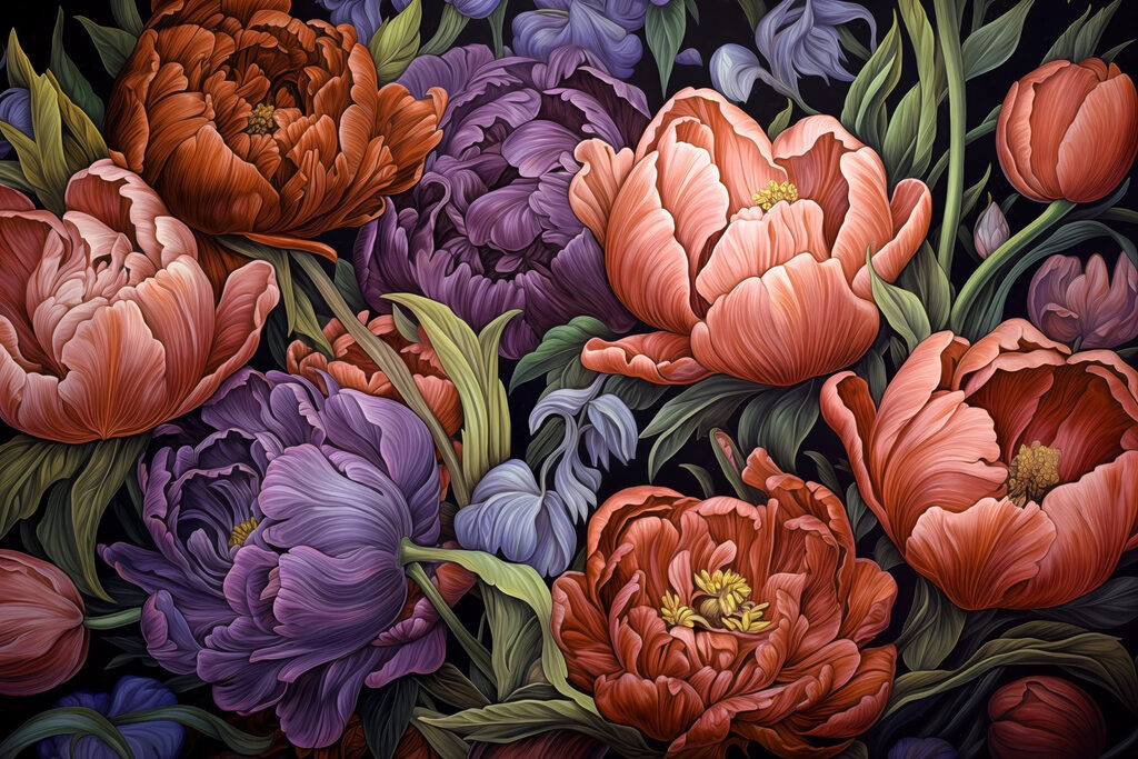 Fiori fitti e intensi — design completo