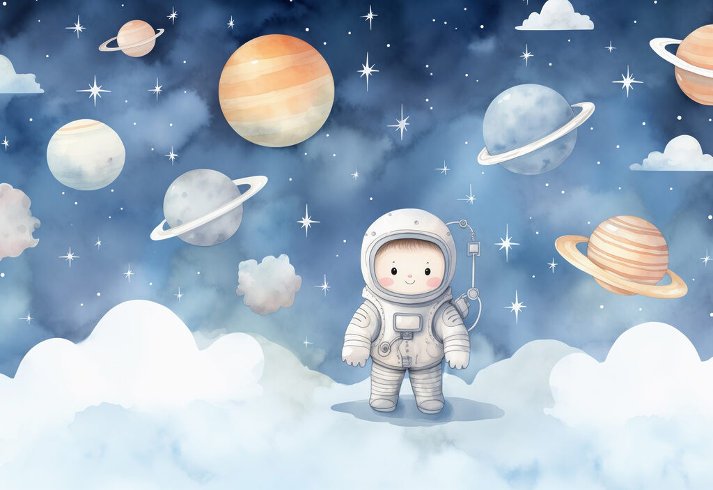 Astronauta sopra le nuvole — design completo