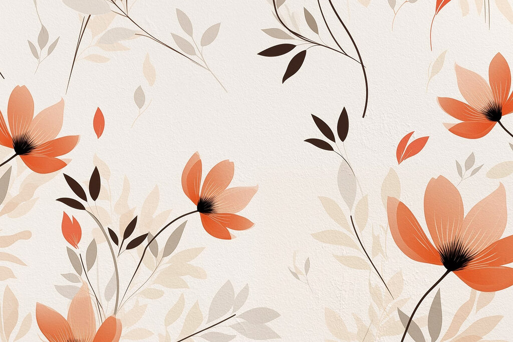 Fiori arancioni sui rami — design completo