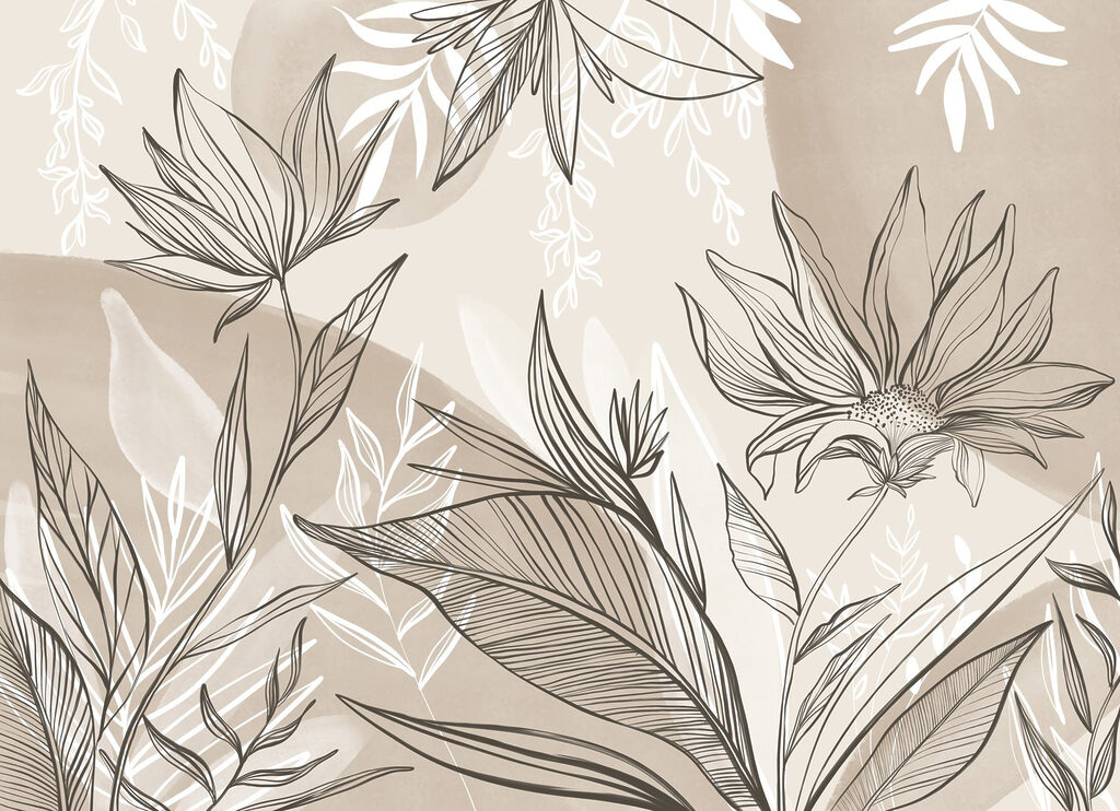 Foglie con linee scure — design completo