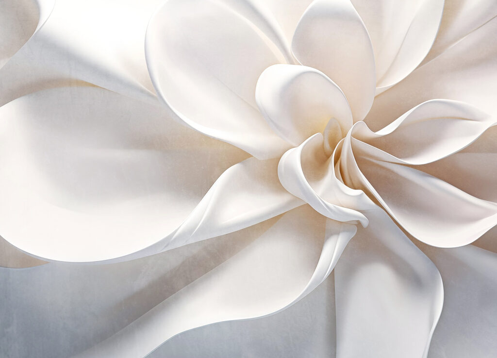 Ricciolo bianco da vicino — design completo