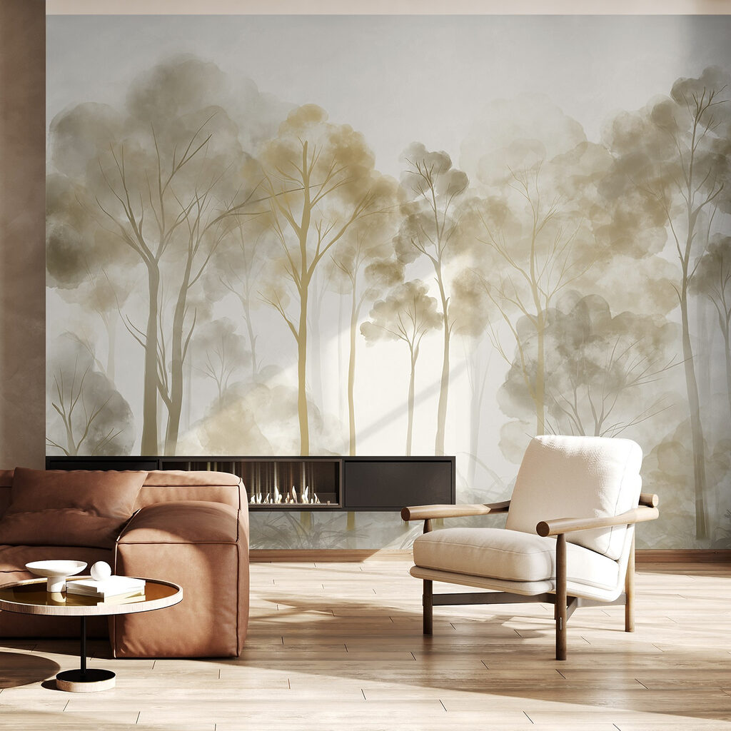 Alberi dorati nella nebbia — ambiente 1
